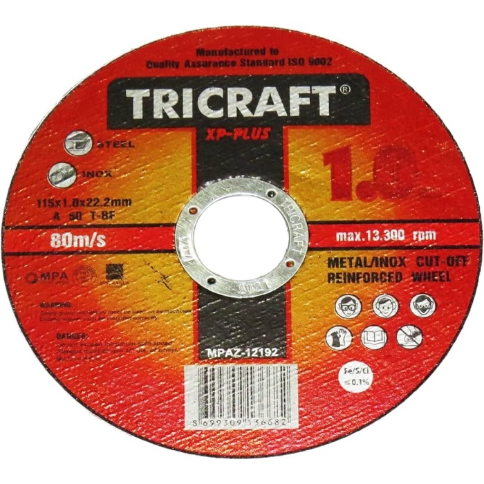 Tricraft Inox Metal Kesici Taş 115x1.0x22 mm (10 ADET)