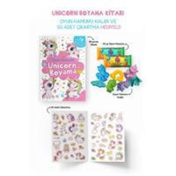 Unicorn Boyama Kitabı - Oyun Hamurlu - 3 Yaş