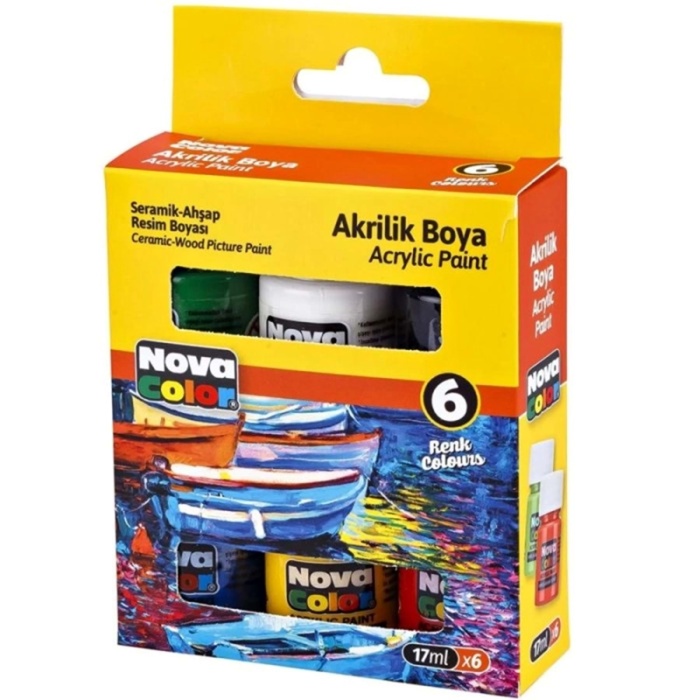 Nova Color Akrilik Boya Şişe 6 Lı 17 ml