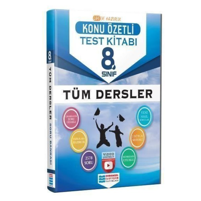 8. Sınıf Tüm Dersler Soru Bankası Konu Özetli Video Çözümlü Test Kitabı