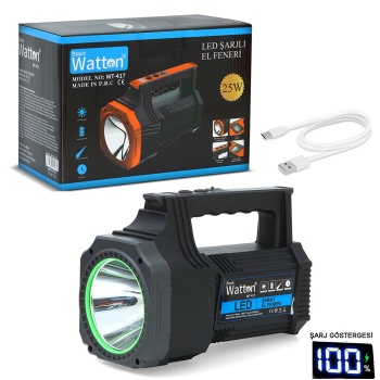 Led Şarjlı El Feneri 25w Wt-417