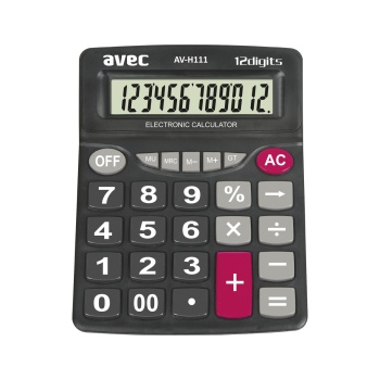 12 Haneli Temel Matematik Hesap Makinesi Av-h111