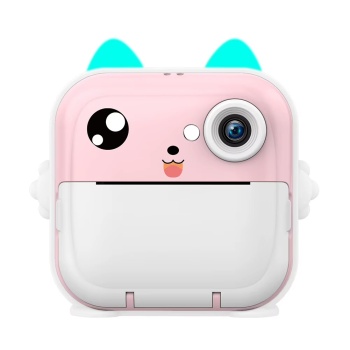 Anlık Termal Yazıcılı Dijital Çocuk Kamerası 2.0 Inc Hd Şipşak Fotoğraf Makinesi Ae110 Pembe