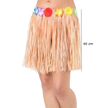 Yetişkin Ve Çocuk Uyumlu Saman Renk Püsküllü Hawaii Luau Hula Etek 40