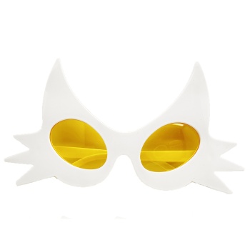 Beyaz Renk Bıyık Tasarımlı Kedi Parti Gözlüğü 19x11 Cm