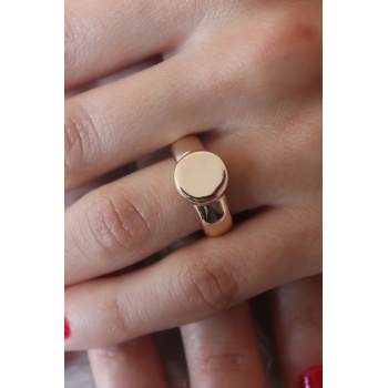 Gold Renk Daire Model Kadın Yüzük - Tj-byk2500