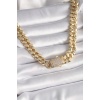 Pirinç Gold Renk Vıp Exclusive Seri Gurmet Model Kadın Kolye - Tj-bko9430