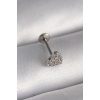 316l Çelik Gümüş Renk Zirkon Taşlı Kalp Model Tragus Piercing - Tj-pr1347
