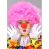 Pembe Renk Kıvırcık Afro Bonus Peruk Takma Saç Ve Kırmızı Burun Seti