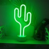 Neon Işıklı Kaktüs Masa Gece Lambası Usb Ve Pilli