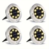Solar Güneş Enerjili 8 Ledli Kazıklı Çim Zemin Bahçe Aydınlatma 3w Gün Işığı Sarı Led 4 Lü Set