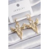 Pirinç Gold Renk Zirkon Taşlı Anka Model Kadın Küpe - Tj-bkp9530