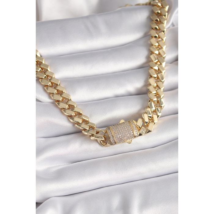 Pirinç Gold Renk Vıp Exclusive Seri Gurmet Model Kadın Kolye - Tj-bko9430