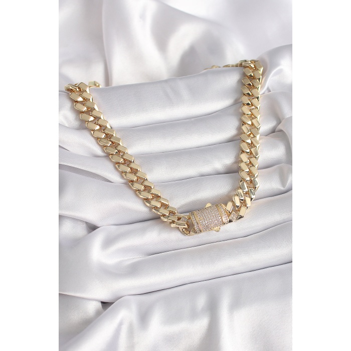 Pirinç Gold Renk Vıp Exclusive Seri Gurmet Model Kadın Kolye - Tj-bko9430