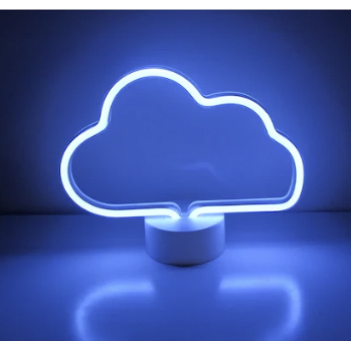 Neon Işıklı Bulut Masa Gece Lambası Usb+pil