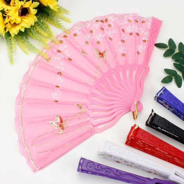 Plastik Kumaş Yelpaze 12 Li Karışık 040