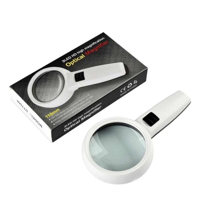 3 Ledli 5x95mm & 10x19mm El Büyüteç Takı Okuma Para Kontrol Için Dt7665