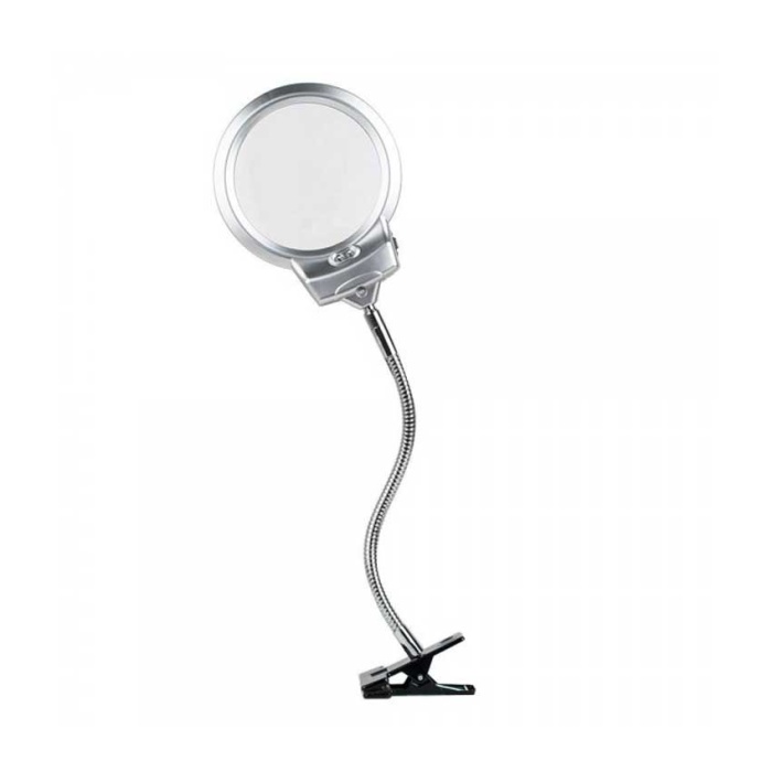 2.5x130 Mm 5x24 Mm Led Aydınlatmalı Büyüteç Masa Üstü Metal Hortum Mandallı Mg15124-c