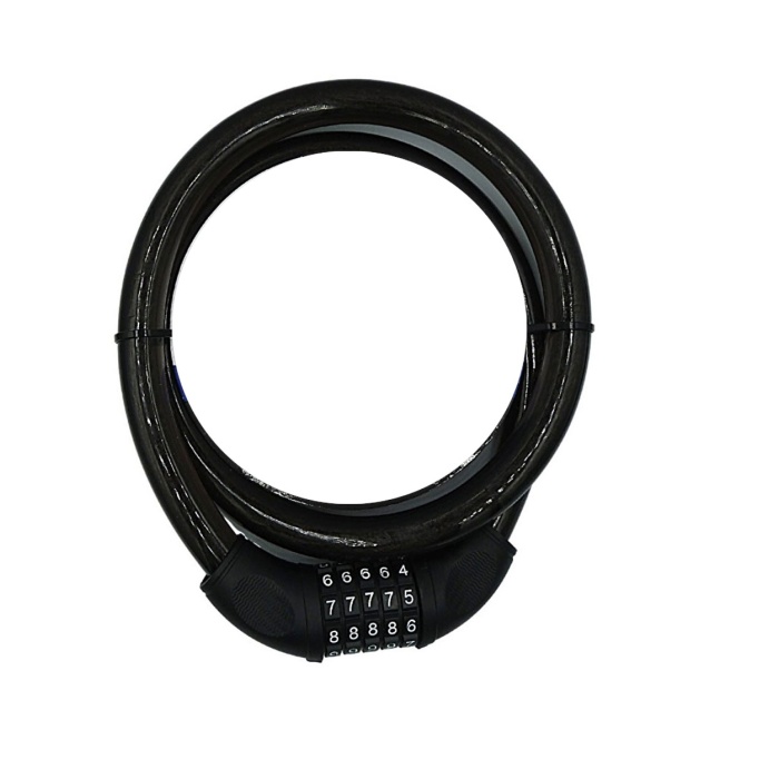 Ym-747 120cm 20mm 5 Şifreli Siyah Motorsiklet Kilidi