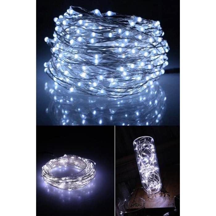 Pilli 5 Metre Dekoratif Peri Led Beyaz Aydınlatma Süsleme Lambası