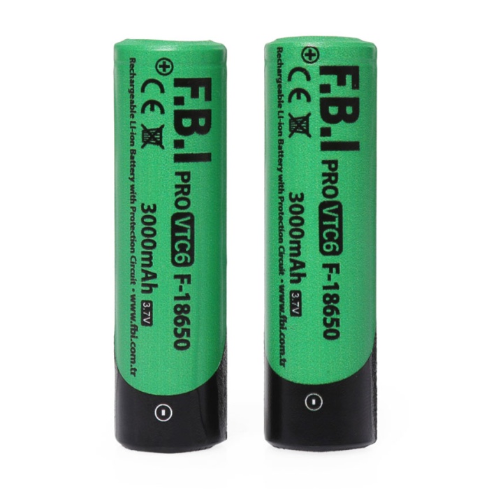F.b.ı Vtc6 18650 3.7v 3000mah 30a Li-ion Şarjlı Pil + Pil Taşıma Kutusu 2li Set
