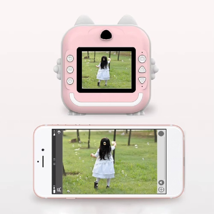 Anlık Termal Yazıcılı Dijital Çocuk Kamerası 2.0 Inc Hd Şipşak Fotoğraf Makinesi Ae110 Pembe