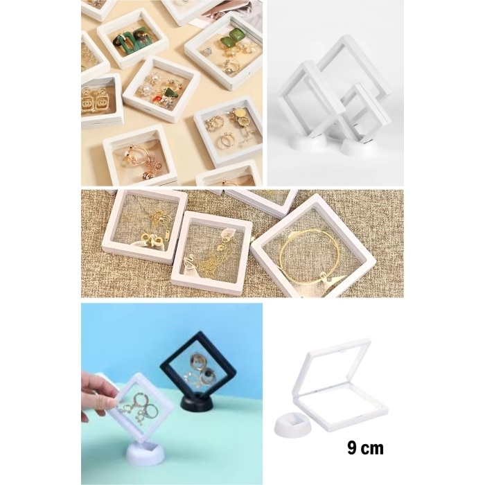 9x9 Cm Standlı 3d Takı Ziynet Hatıra Koleksiyon Saklama Kutusu Şeffaf Film Çerçevesi