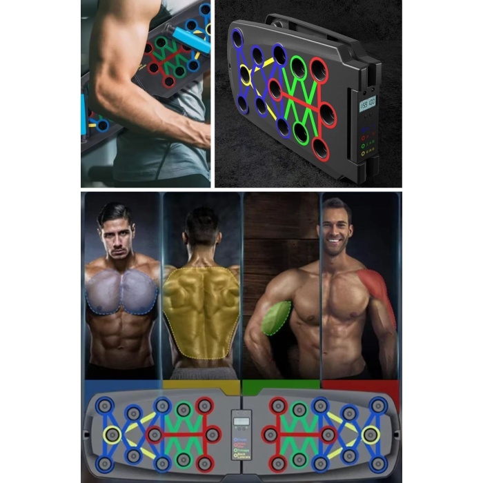 Otomatik Sayımlı Katlanabilir İpli Şınav Fitness Tahtası