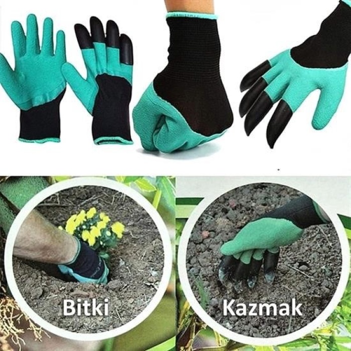 Buffer® Toprak Kazma Ekme Çapalama İçin Korumalı Bahçe Bahçivan Eldiveni