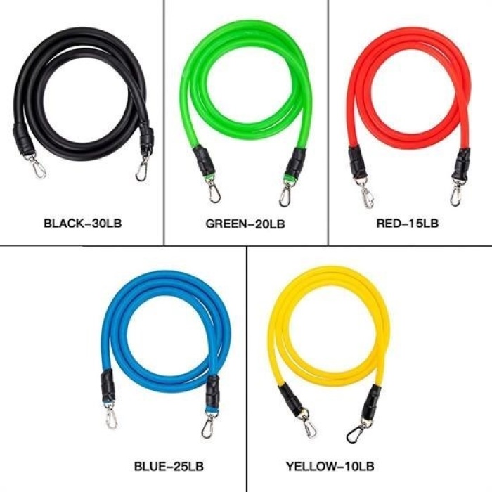 Buffer® 11 Parça Lateks Egzersiz Bandı Çekme Halatı Egzersiz Seti