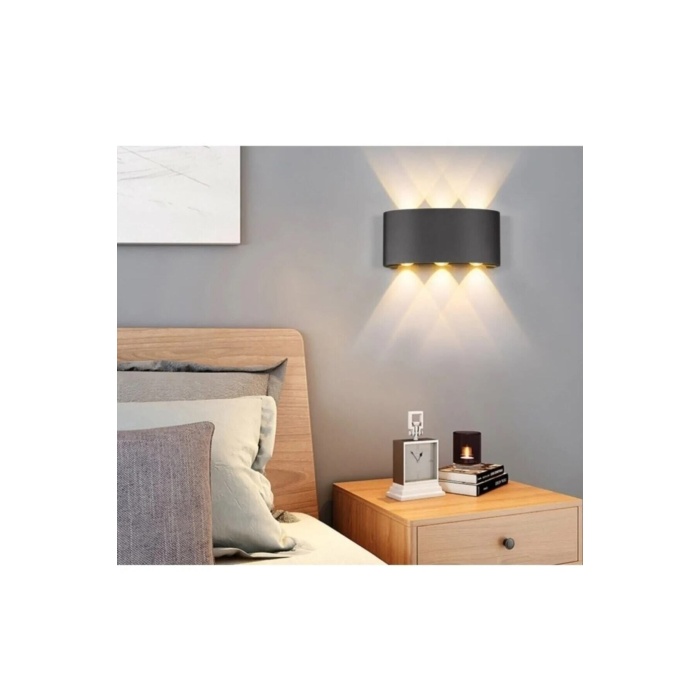 Dekoratif Çift Yönlü Duvar Aydınlatma Led Aplik Duvar Lambası Günışığı 6 Watt 220 Volt