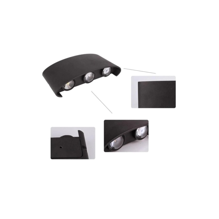 Dekoratif Çift Yönlü Duvar Aydınlatma Led Aplik Duvar Lambası Günışığı 6 Watt 220 Volt