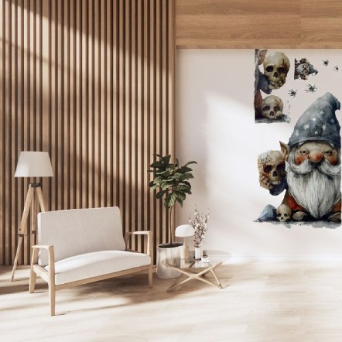 Gotik Cüce Ve Kafatası Duvar Sticker Seti