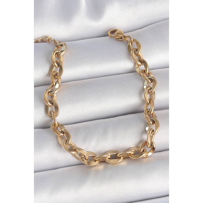 316l Çelik Gold Renk Zincir Model Kadın Bileklik - Tj-bb6936