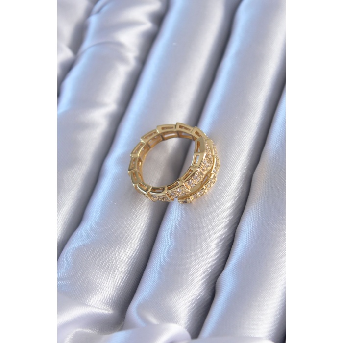 Vıp Seri Gold Renk Yılan Model Kadın Yüzük - Tj-byk2775