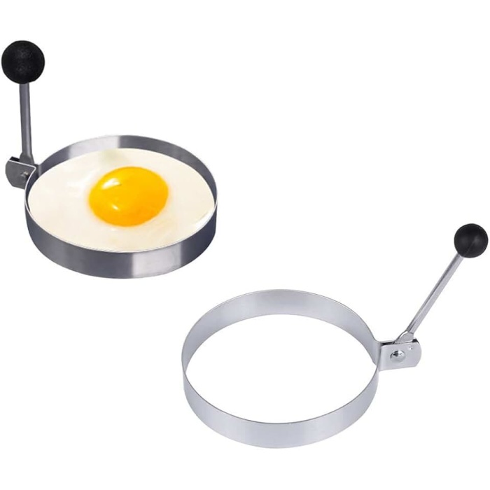 Metalik Daire Şeklinde Metal Omlet Yumurta Ve Krep Kalıpları