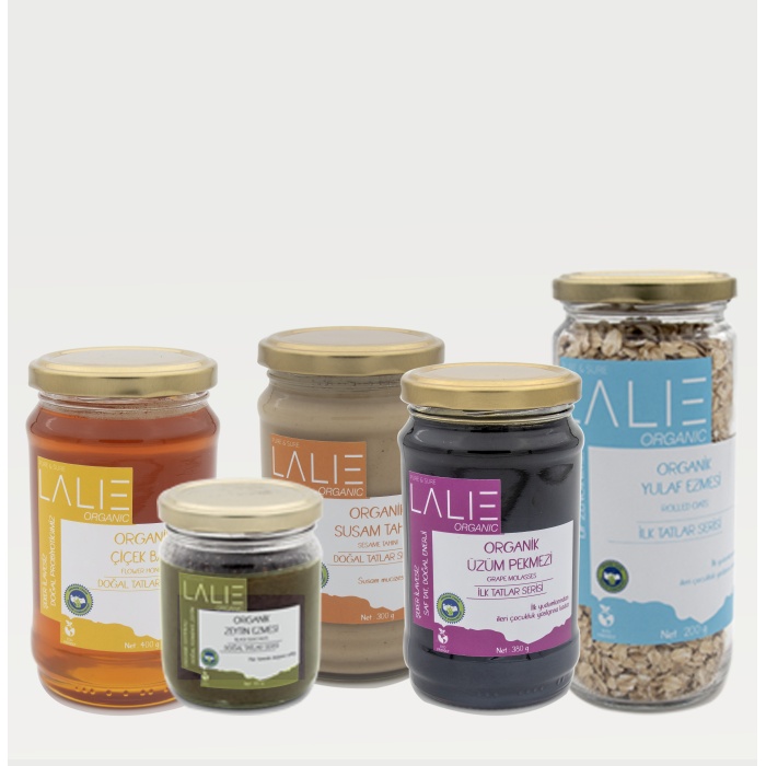 ORGANİK SAĞLIKLI YAŞAM SETİ 180 GR ZEYTİN EZMESİ - 250 GR YULAF EZMESİ - 315 GR ÜZÜM PEKMEZİ - 400 GR ÇİÇEK BALI - 300 GR TAHİN