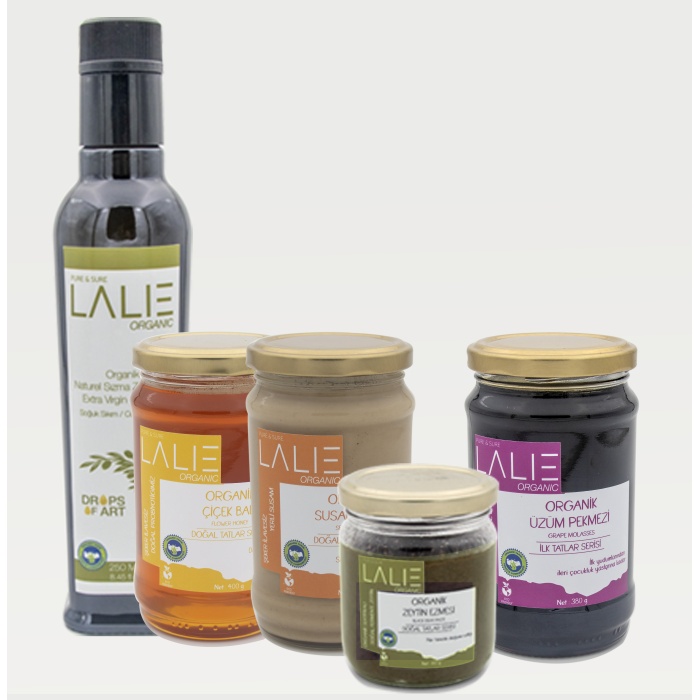 GOURMET TATLAR SETİ 250 ML ZEYTİNYAĞI - 180 GR ZEYTİN EZMESİ - 300 GR TAHİN - 400 GR ÇİÇEK BALI - 315 GR ÜZÜM PEKMEZİ