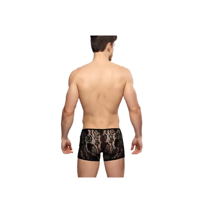Fantezi Dantelli Seksi Siyah Erkek Boxer - Seksi Erkek İç çamaşırı BC4612