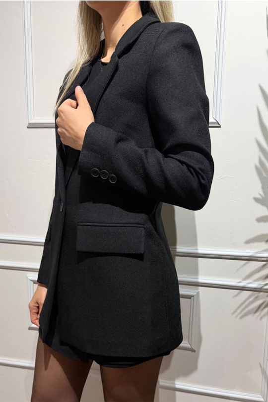 Siyah Yün Blazer Ceket