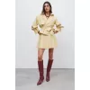 Sarı Taşlı Tasarım Ceket Etek Takım