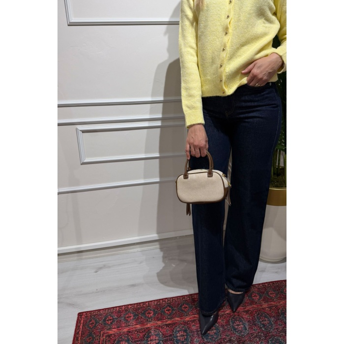 Düğmeli Sarı Renk Triko Hırka