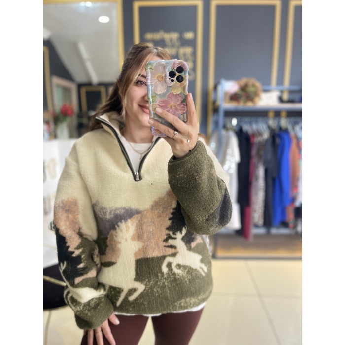 Geyik desenli peluş