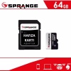 Sprange 64 GB U3 Hafıza Kartı Faster Transfer Speed Class 10 4k Video Kayıt (V30)
