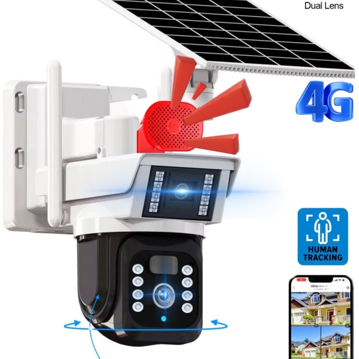 6MP Aİ (YAPAY ZEKA) 4G DUAL LENS SOLAR HAREKETLİ GECE GÖRÜŞ SESLİ TÜRKÇE UYGULAMA AKILLI KAMERA 3940