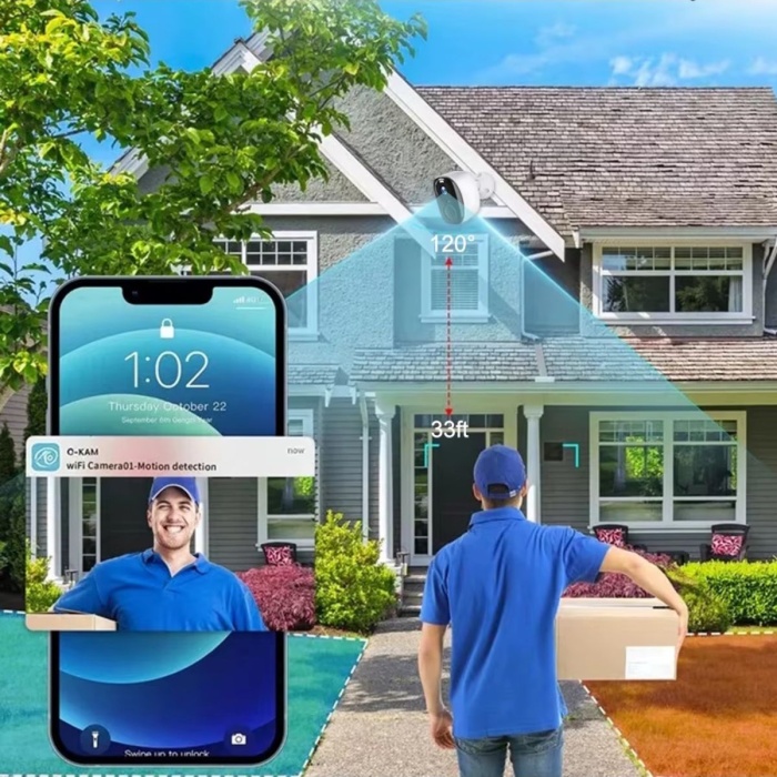 WİFİ GECE GÖRÜŞLÜ ÇİFT YÖNLÜ SES 2K AKILLI KAMERA WATERPROF 5000MAH DAHİLİ BATARYA