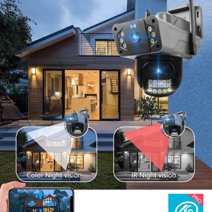 APEX WİFİ 6MP DUAL LENS ( SABİT HAREKETLİ ) GECE GÖRÜŞ INSAN TAKİBİ SESLİ TÜRKÇE APP KAMERA