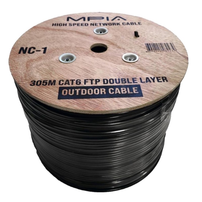 MPİA NC-1 CAT6 FTP ÇİFT KATMANLI DIŞ ORTAM NETWORK İNTERNET KABLOSU 305 M