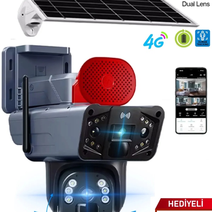 Güneş Enerjili Solar Kamera 4G O-Kam Pro Türkçe Uygulama Gece Görüş, Sesli Konuşma, Uzaktan İzleme