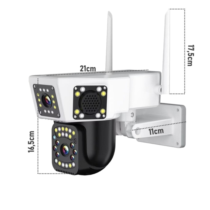 DUO3014 WİFİ 6MP DUAL LENS ( SABİT + HAREKETLİ ) GECE GÖRÜŞ KİŞİ TAKİBİ SESLİ TÜRKÇE AKILLI KAMERA